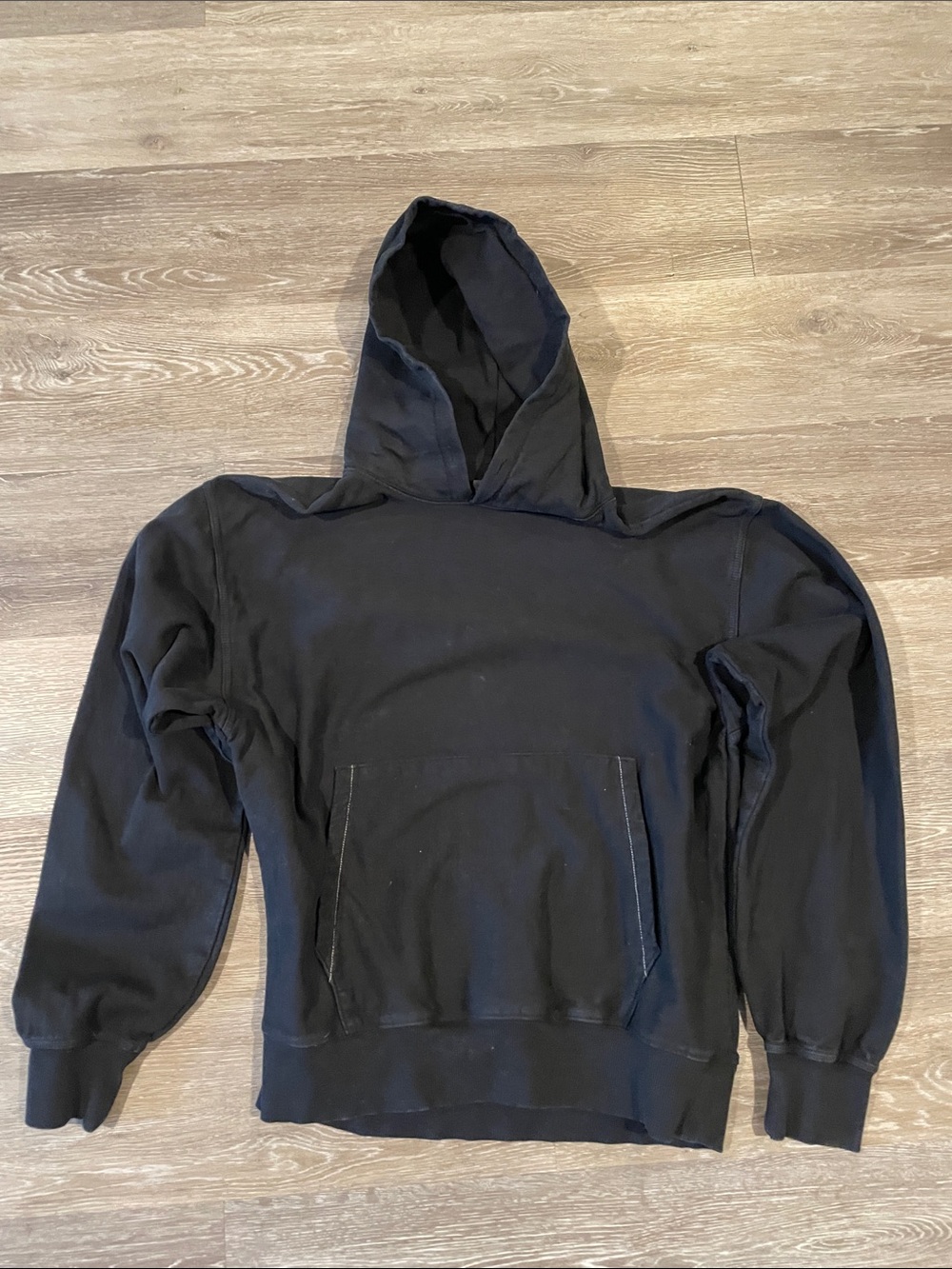 Stussy Black Pullover Hoodie with Kangaroo Pocket